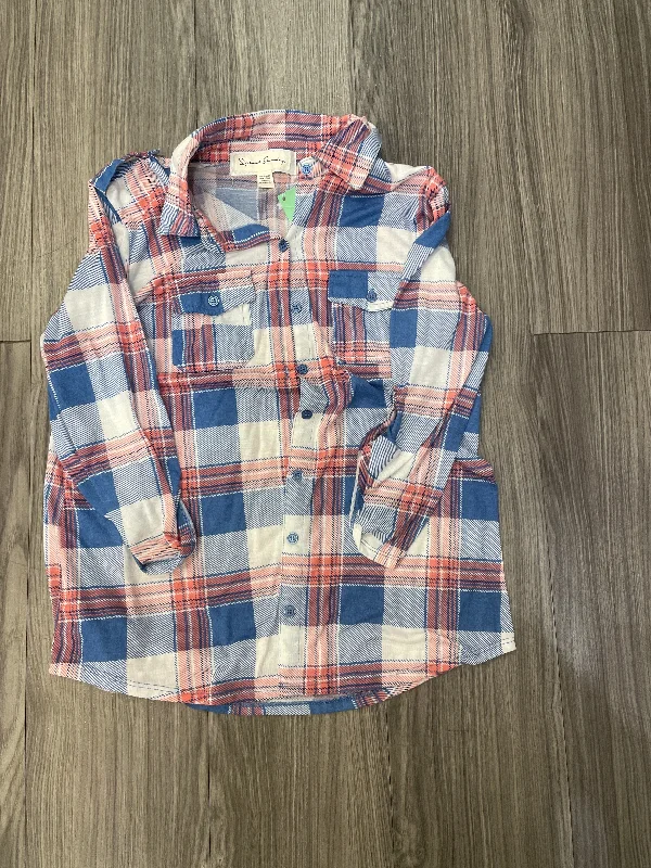 Blouse Long Sleeve By French Laundry In Plaid Pattern, Size: S