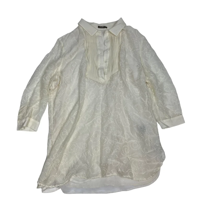 Blouse Long Sleeve By J Mclaughlin In Cream, Size: Xl