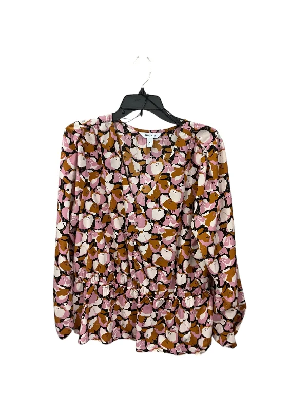 Blouse Long Sleeve By Nine West Apparel In Multi-colored, Size: Xl