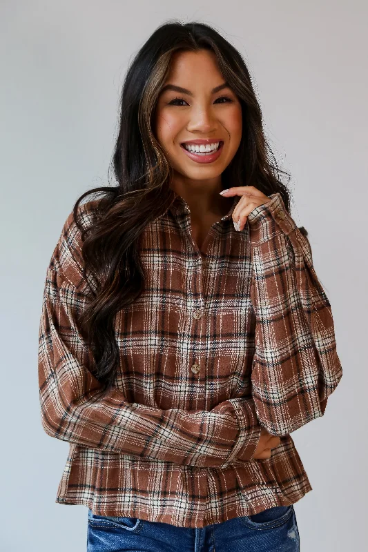 FINAL SALE - Heard About Us Brown Plaid Flannel