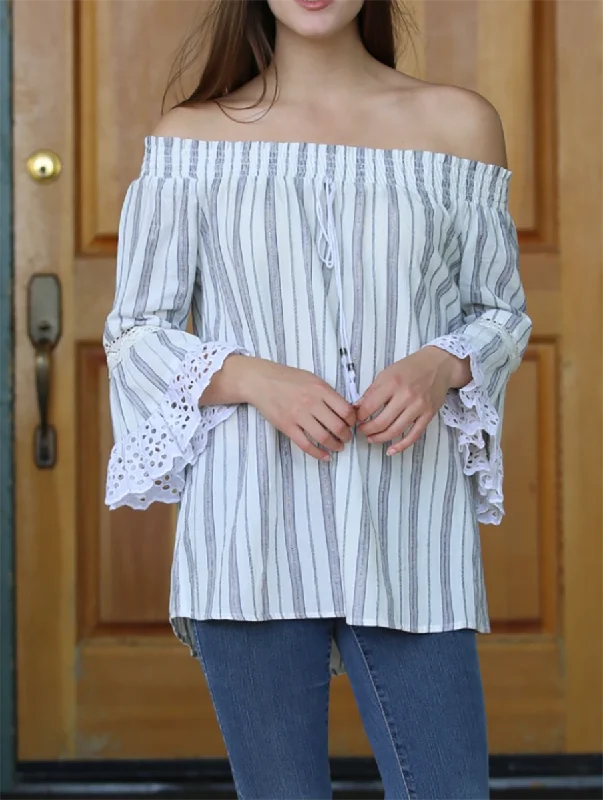 On the Ranch Off the Shoulder Top