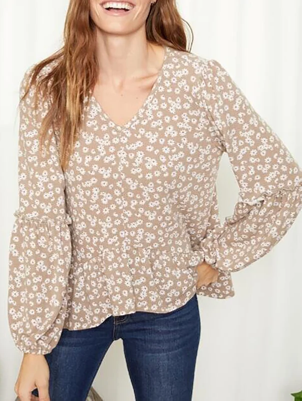 Tied To Love Blouse in Taupe