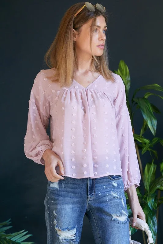 Until We Meet Again Blouse in Mauve