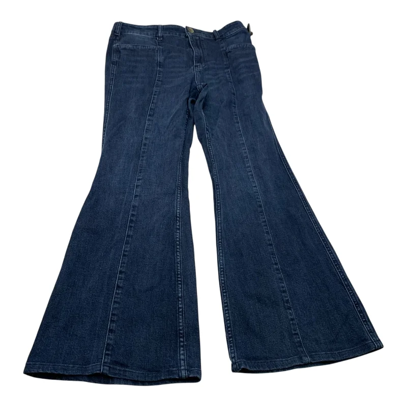 Jeans Flared By Pilcro In Blue Denim, Size: 14