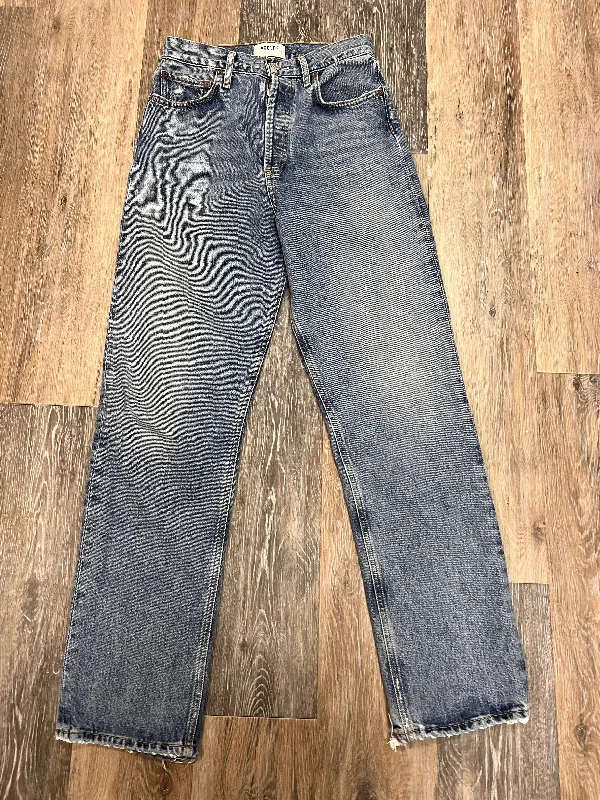 Jeans Straight By Agolde In Blue Denim, Size: 1/25