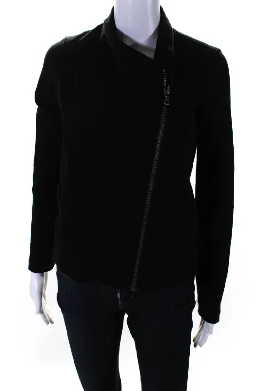 Helmut Lang Womens Black Full Zip Long Sleeve Front Pockets Jacket