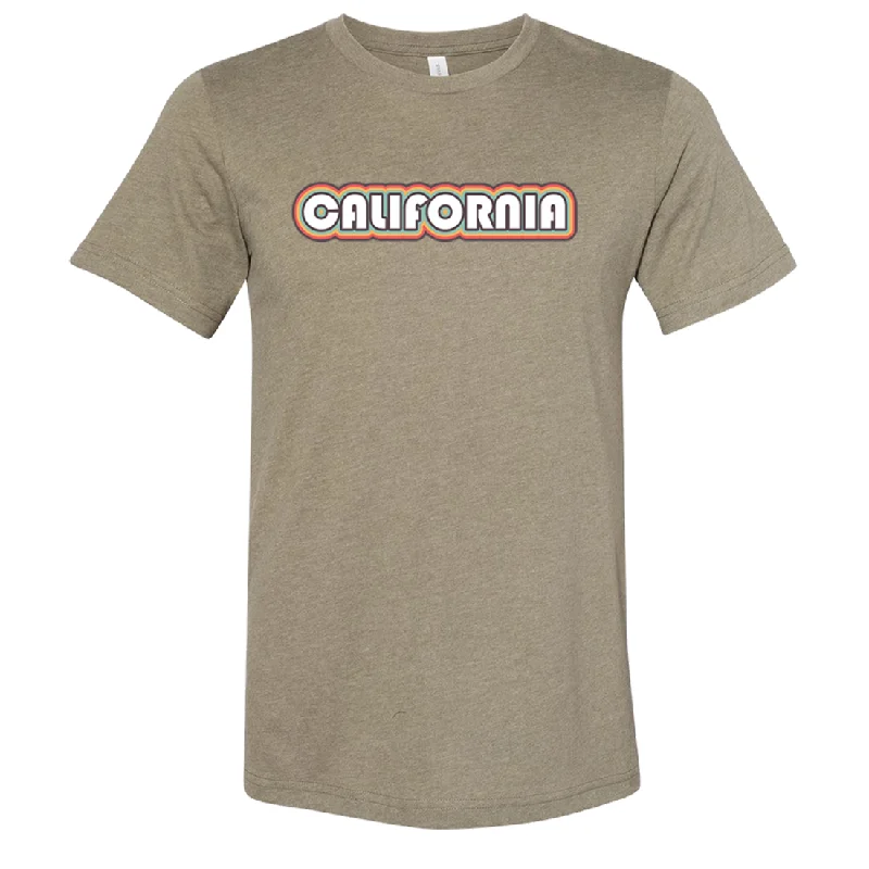 California 70's Rainbow Asst Colors Sueded Tee