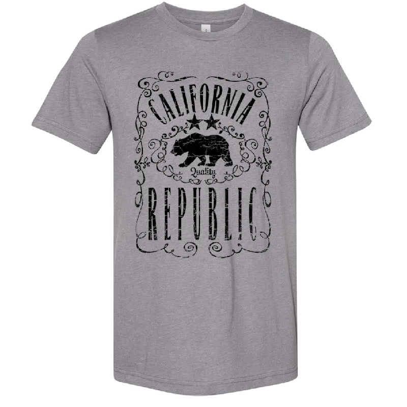 California Republic JD Whiskey Black Print Asst Colors Sueded Tee