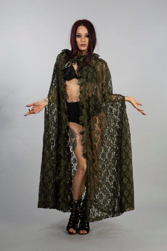 Hooded Gothic Victorian Cape In Lace