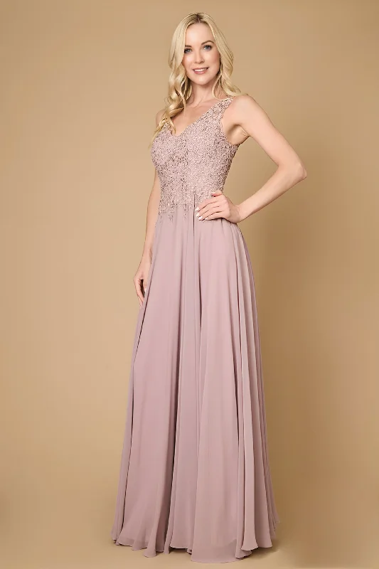 Dylan & Davids Long Formal Dress Plus Size Evening Gown Mauve