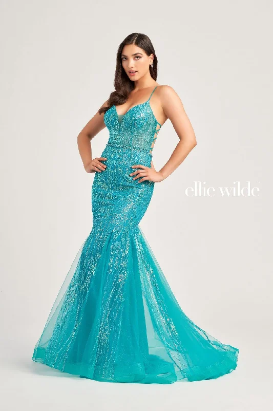 Ellie Wilde EW35236 Long Formal Glitter Mermaid Evening Prom Gown