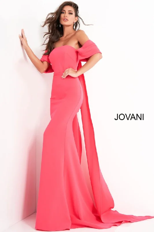 Jovani 04350 Long Mermaid Formal Cape Evening Dress