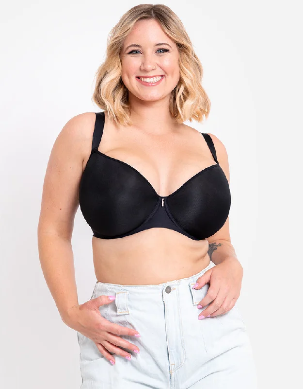 Curvy Kate Smoothie Spacer Moulded T-Shirt Plunge Bra Black