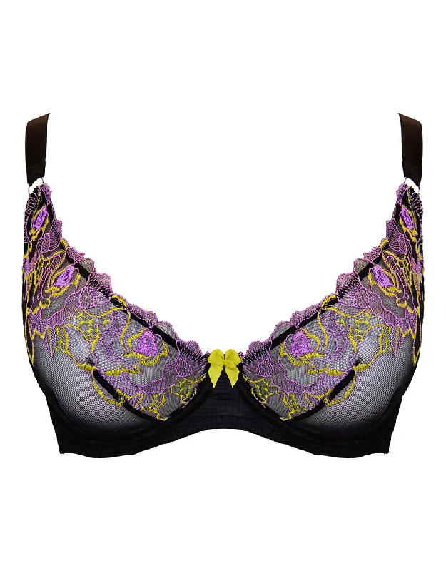 Curvy Kate Stand Out Scooped Plunge Bra Black Multi