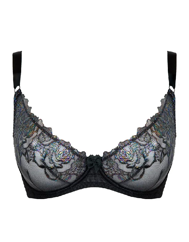 Curvy Kate Stand Out Scooped Plunge Bra Black Sparkle