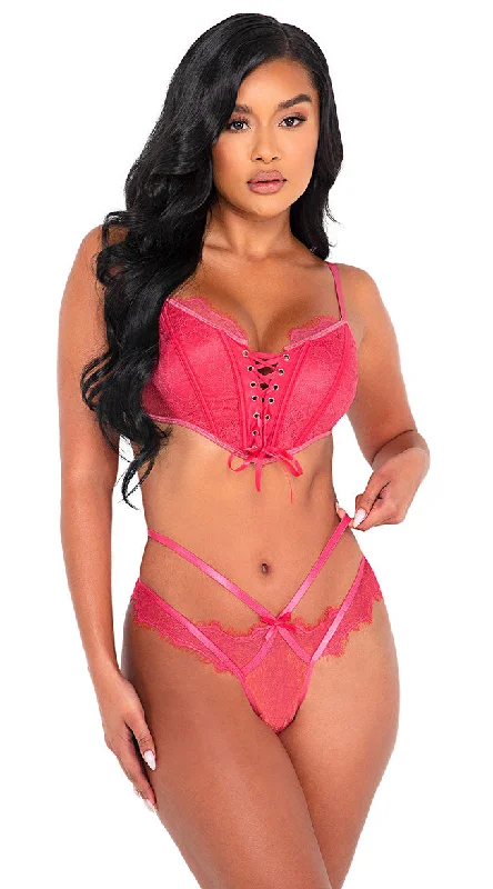 Lashes For Lace Corset Bra Set