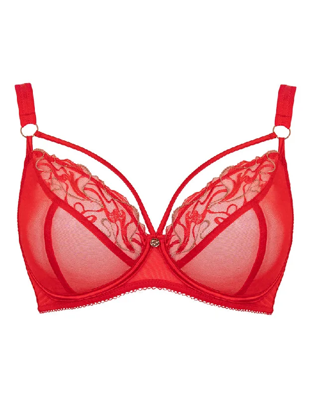 Scantilly Fascinate Plunge Bra Poppy Red