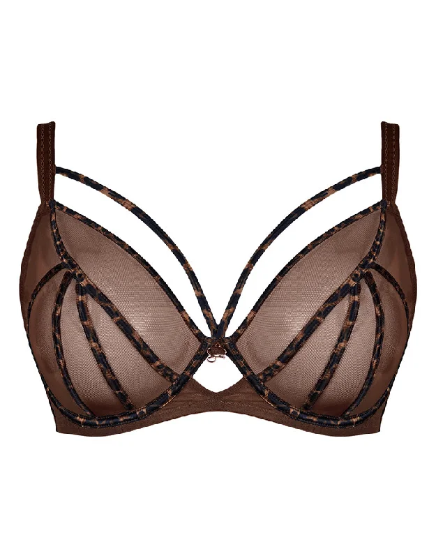 Scantilly Senses Plunge Bra Leopard Brown