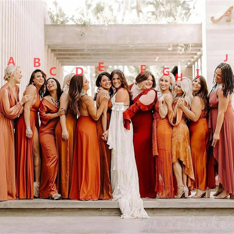 Mismatched  Most Popular Newest Elegant Unique Bridesmaid Dresses, wedding guest dress WG577